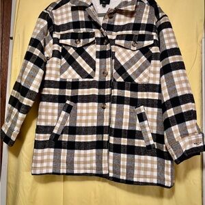 Love Tree Black and Tan Plaid Jacket